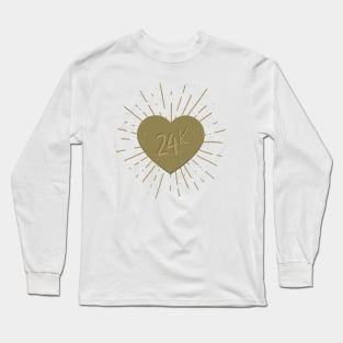 24 karat gold heart Long Sleeve T-Shirt